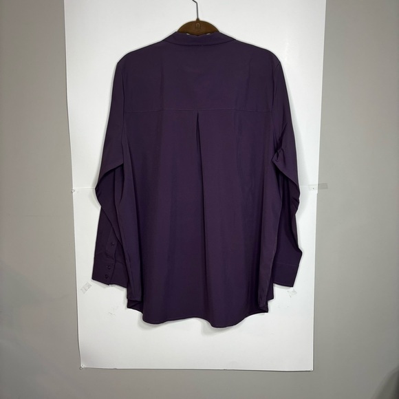 Modern Ambition Women’s XL Purple Button-Up Shirt Recycled Fabric Hidden Buttons - Picture 12 of 12